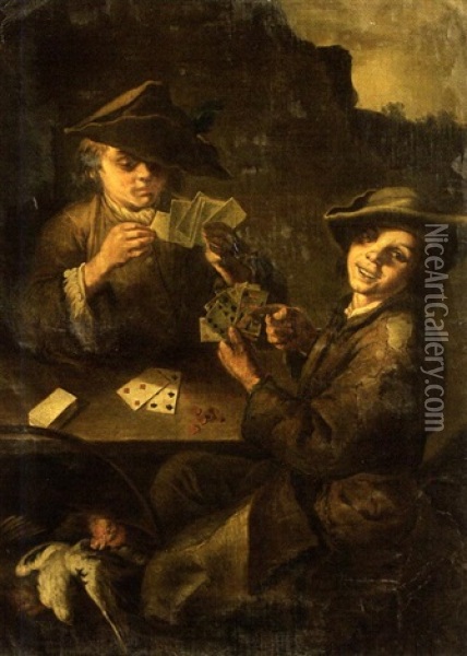 Les Joueurs De Cartes Oil Painting - Giacomo Francesco Cipper