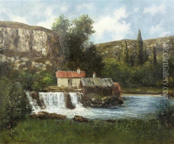 Moulin Dans La Vallee Jurassienne Oil Painting - Gustave Courbet