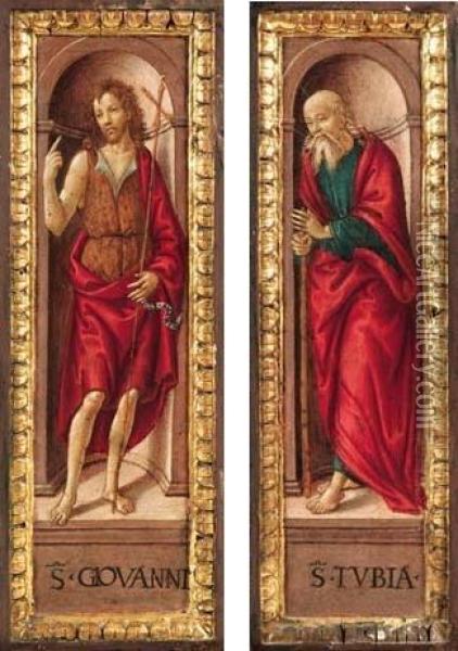 San Giovanni Battista San Tobia Oil Painting - Filippino Lippi