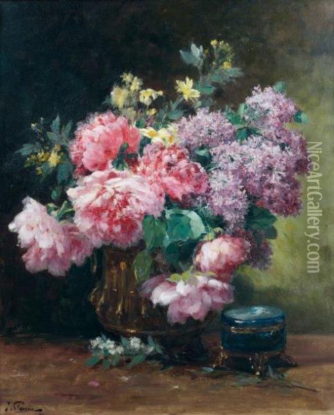 Bouquet De Fleurs Oil Painting - Justin Jules Claverie