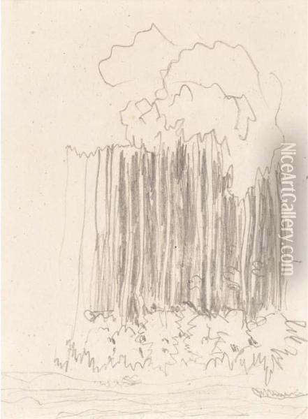 Etude Pour 'cascade' Oil Painting - Pierre Bonnard