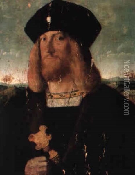 Portrait Of A Young Bearded Man (the 'stuyvesant Portrait') Oil Painting - (Veneto) Bartolommeo