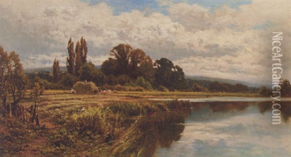 The Thames At Marlow Oil Painting - Henry H. Parker