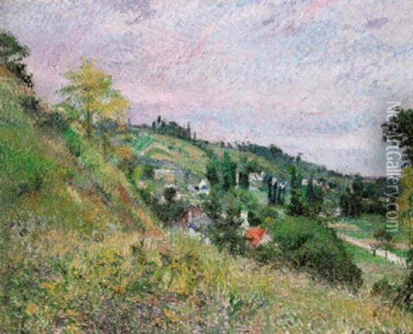 Sente Et Coteaux D'auvers Oil Painting - Camille Pissarro
