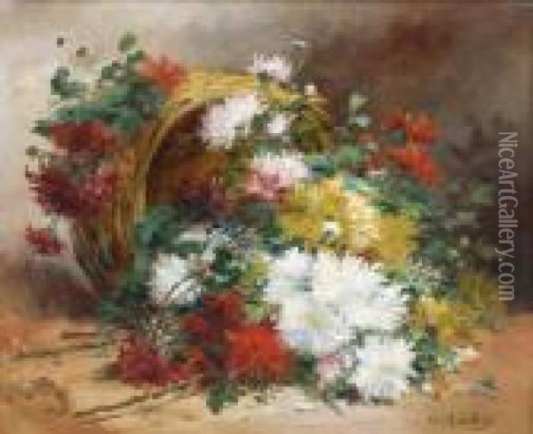 Panier Fleuri Oil Painting - Eugene Henri Cauchois