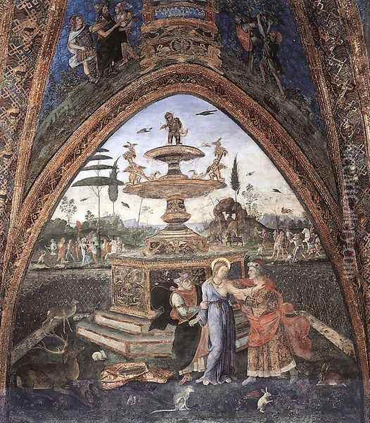 Susanna and the Elders 1493-95 Oil Painting - Bernardino di Betto (Pinturicchio)
