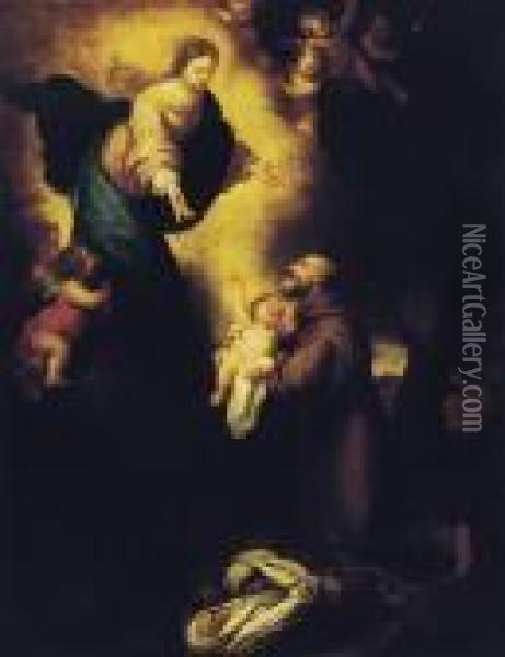 Vision Of Saint Felix Of Cantalicio Oil Painting - Bartolome Esteban Murillo