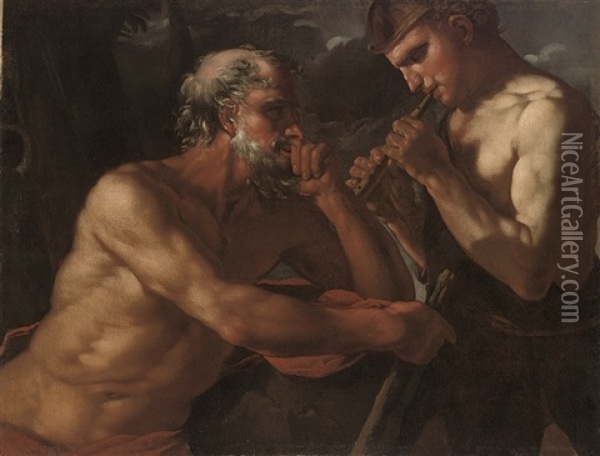Mercury And Argus Oil Painting - Johann Carl Loth