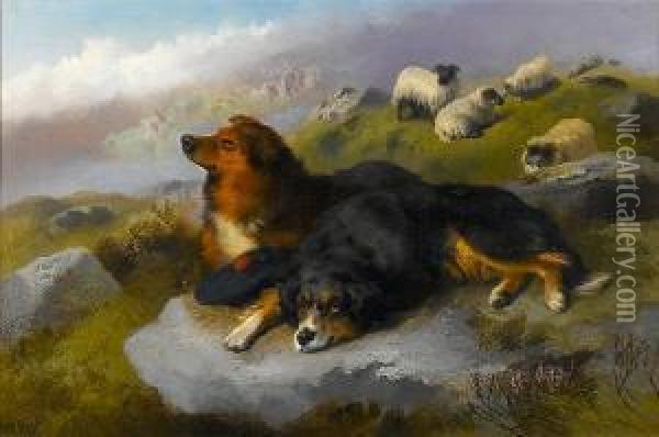 Faithful Watchers Oil Painting - George W. Horlor