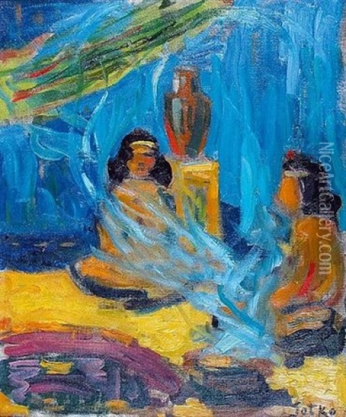 Meditation Oil Painting - Jacques Gotko