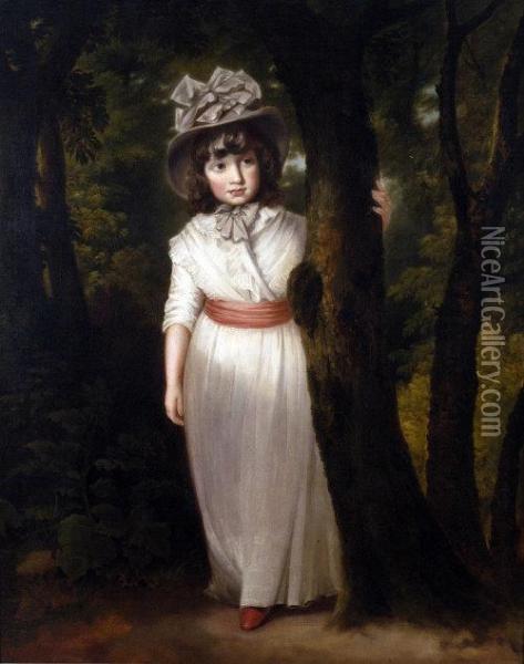 Bo-peep, Portrait Of Harriet Seale Oil Painting - John Hoppner