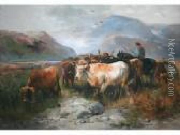 Troupeau En Montagne Oil Painting - Henry Schouten