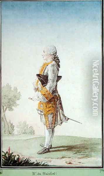 Monsieur Pidansat de Mairobert, 1760 Oil Painting - Louis Carrogis Carmontelle