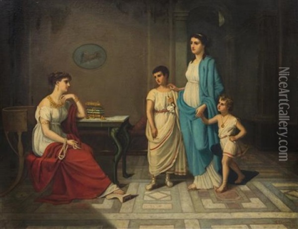 Cornelia And Her Jewels Oil Painting - Elizabeth Jane Gardner Bouguereau