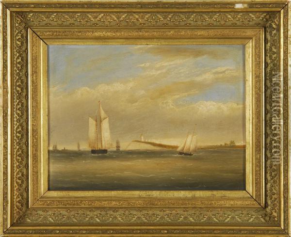 Long Island Boston Harbor Oil Painting - Clement Drew