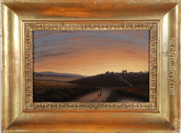 Paesaggio All'imbrunire Oil Painting - Giuseppe Canella I