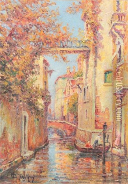 Gondolier A Venise Oil Painting - Henri Malfroy-Savigny
