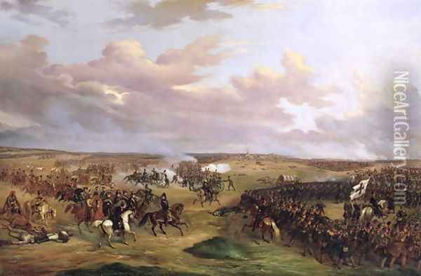 The Battle of Dennewitz, 6 September 1813, 1842 Oil Painting - Alexander Wetterling