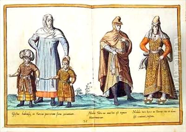 Sixteenth century costumes from 'Omnium Poene Gentium Imagines' 3 Oil Painting - Abraham de Bruyn