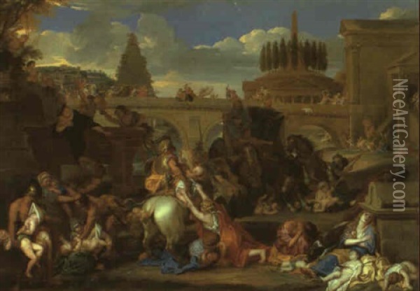 Le Massacre Des Innocents Oil Painting - Francois (Van Hamken) Verdier
