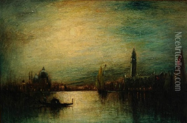 Venice In The Moonlight Oil Painting - George Henry Bogert