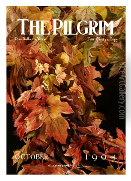 The Pilgrim (autumn Leaves), October Oil Painting - William Henry Dethlef Koerner