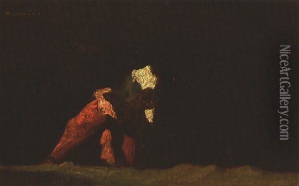 Die Grabrauber Oil Painting - Hugo von Habermann the Elder