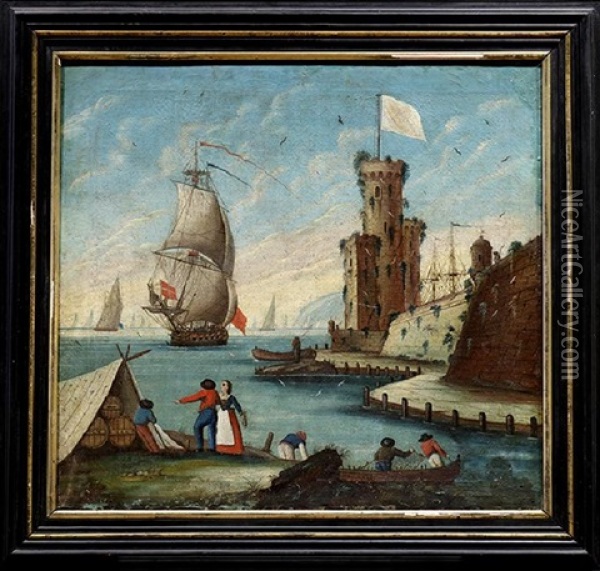 Trading Port In Amsterdam Oil Painting - Jacobus Storck