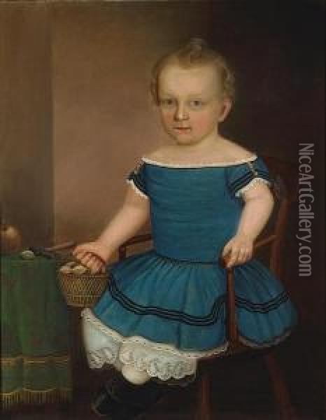 Seated Boy With A Basket Of Chestnuts Oil Painting - Joseph Whiting Stock