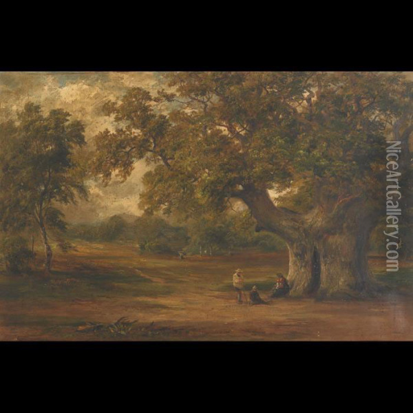 The Major Oak, Sherwood Forest Oil Painting - George Turner