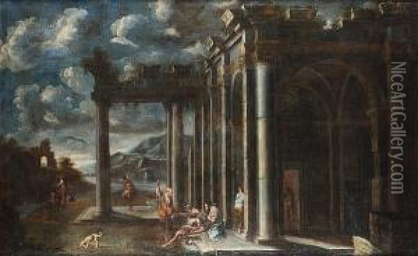 An Architectural Oil Painting - Clemente Spera