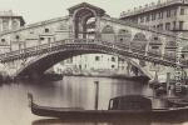 Pont De Rialto Oil Painting - Carlo Ponti