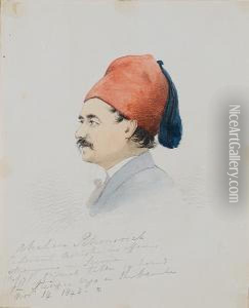 Portrait Of Abraham Petronivich Oil Painting - Godfrey Thomas Vigne