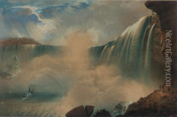 Niagra Falls. Canadian Side (lane 293) Oil Painting - Thomas Benecke