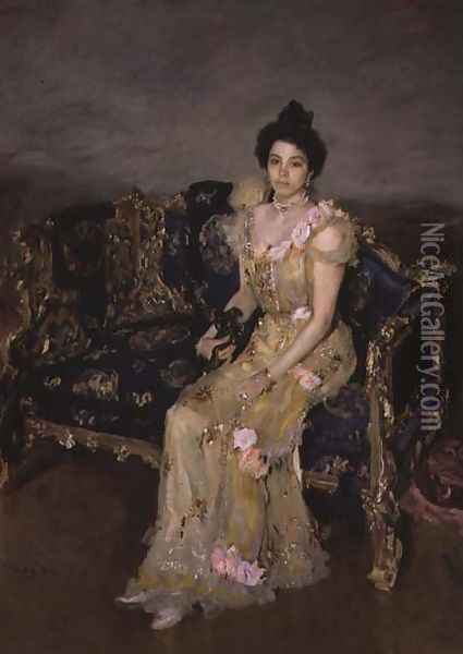 Portrait of Sofia Mikhailovna Botkina, 1899 Oil Painting - Valentin Aleksandrovich Serov