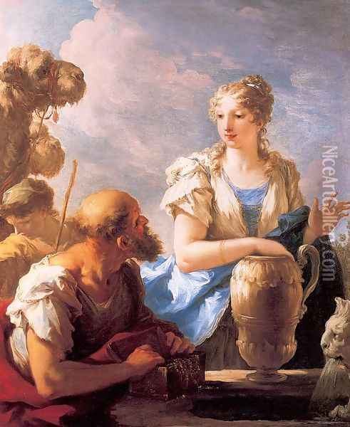 Rebecca at the Well 1708-13 Oil Painting - Giovanni Antonio Pellegrini