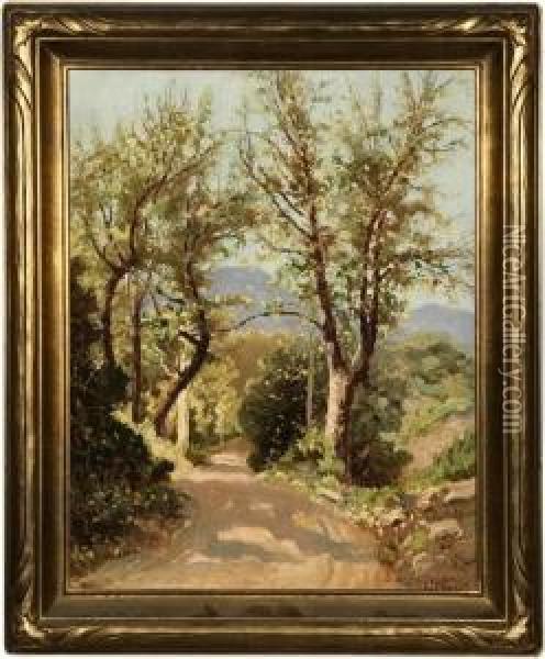 Mountain Road Oil Painting - Frank J. Girardin