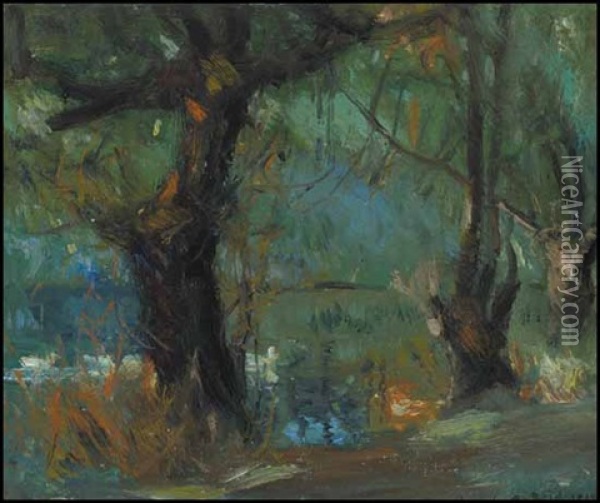 The Pond Oil Painting - George Agnew Reid