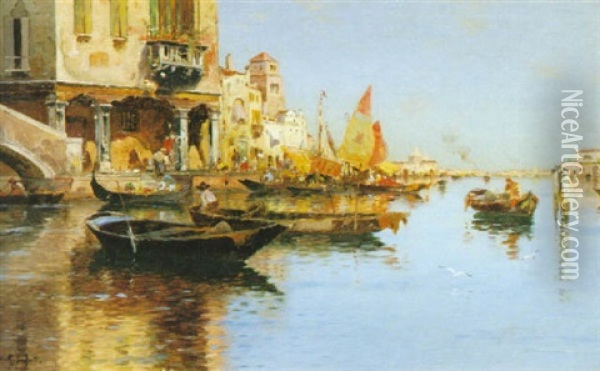 Kvallstamning I Venedig Oil Painting - Wilhelm von Gegerfelt