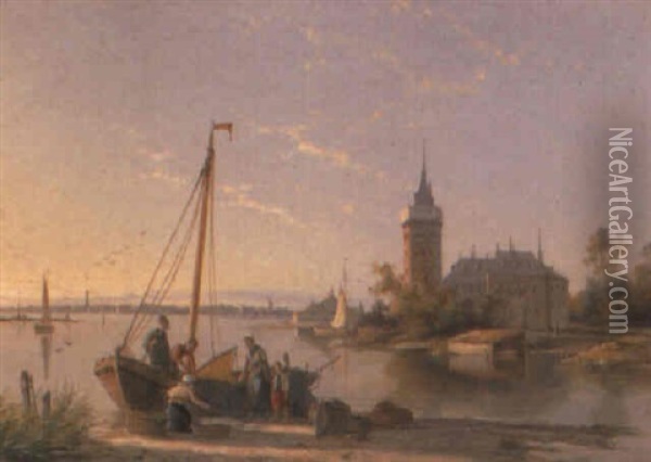 Zierikzee On The Scheldt, Holland Oil Painting - William Raymond Dommersen