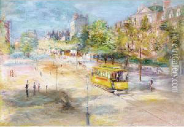 The Yellow Tram Oil Painting - Alexei Alexeevich Arapov