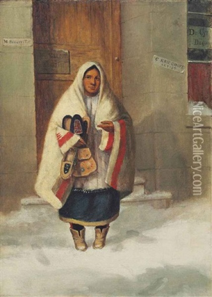 A Moccasin Seller Outside The Artist