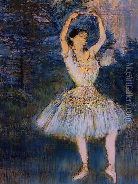 Dancer with Raised Arms Oil Painting - Edgar Degas