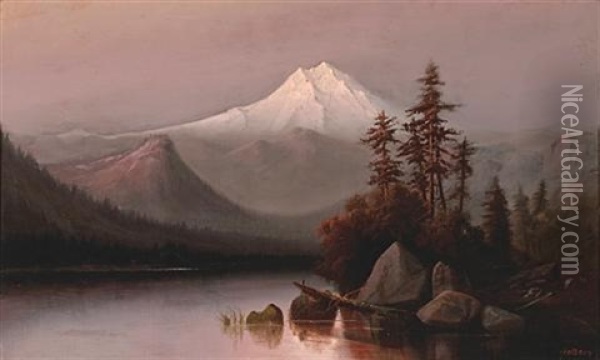 A View Of Mt. Shasta At Twilight Oil Painting - Arthur William Best