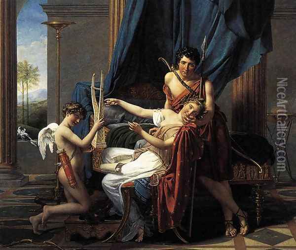 Sappho and Phaon 1809 Oil Painting - Jacques Louis David