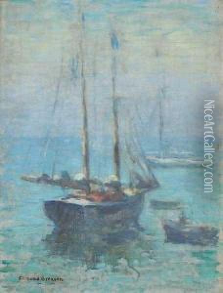 ''southport Harbor'' Oil Painting - Edmund William Greacen