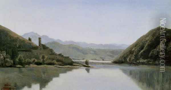 Lake Piediluco Oil Painting - Jean-Baptiste-Camille Corot