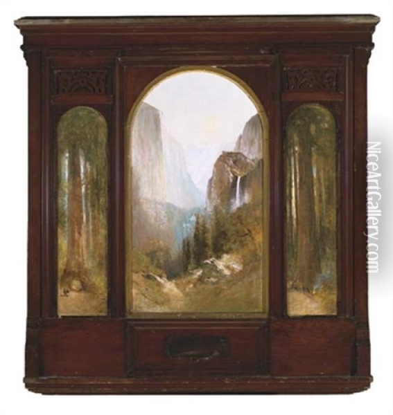 Yosemite (triptych) Oil Painting - Thomas Hill