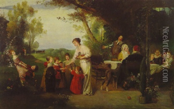 Ein Maientag Oil Painting - Friedrich August von Kaulbach