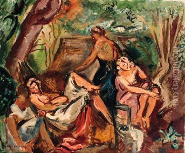 Femmes Dans Une Calanque Oil Painting - Emile-Othon Friesz